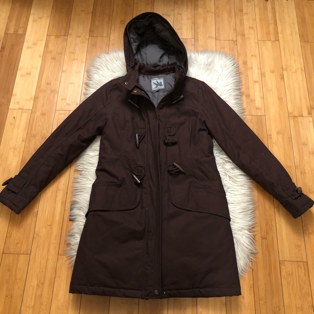 I. Spiewak & Sons Toggle Front Zip Up Hooded Brown Womens Parka Jacket size M